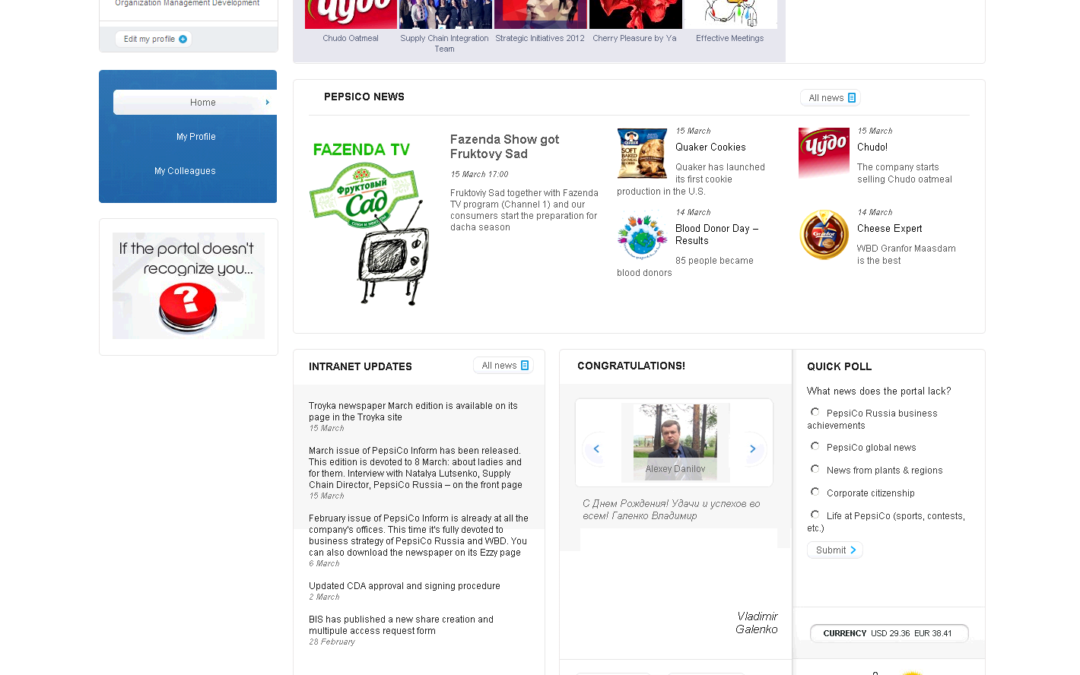 Social intranet case study: PepsiCo Russia